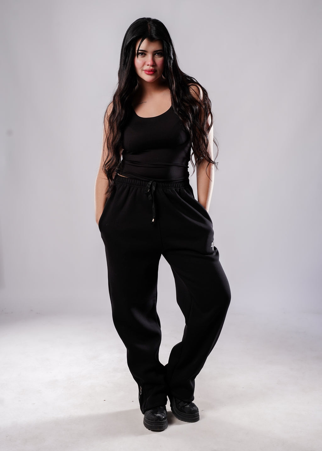 ZipperSweetpants -Black