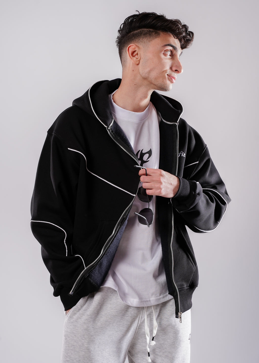 Zipper Hoodie - Black