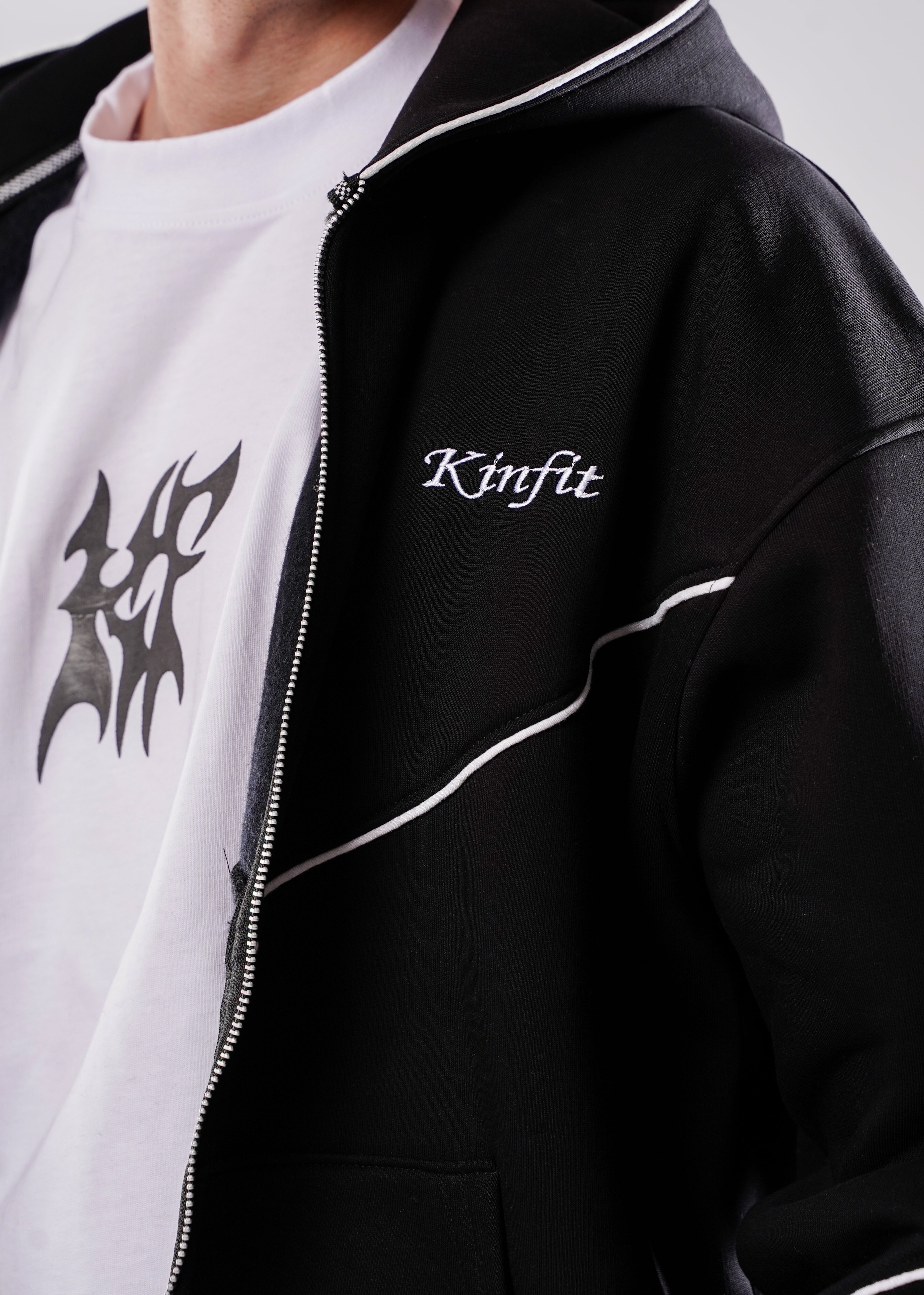 Zipper Hoodie - Black