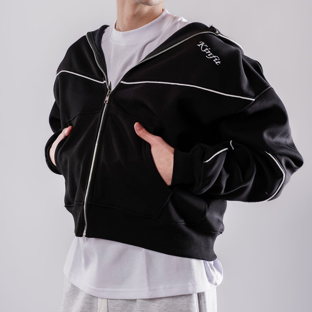 Zipper Hoodie - Black
