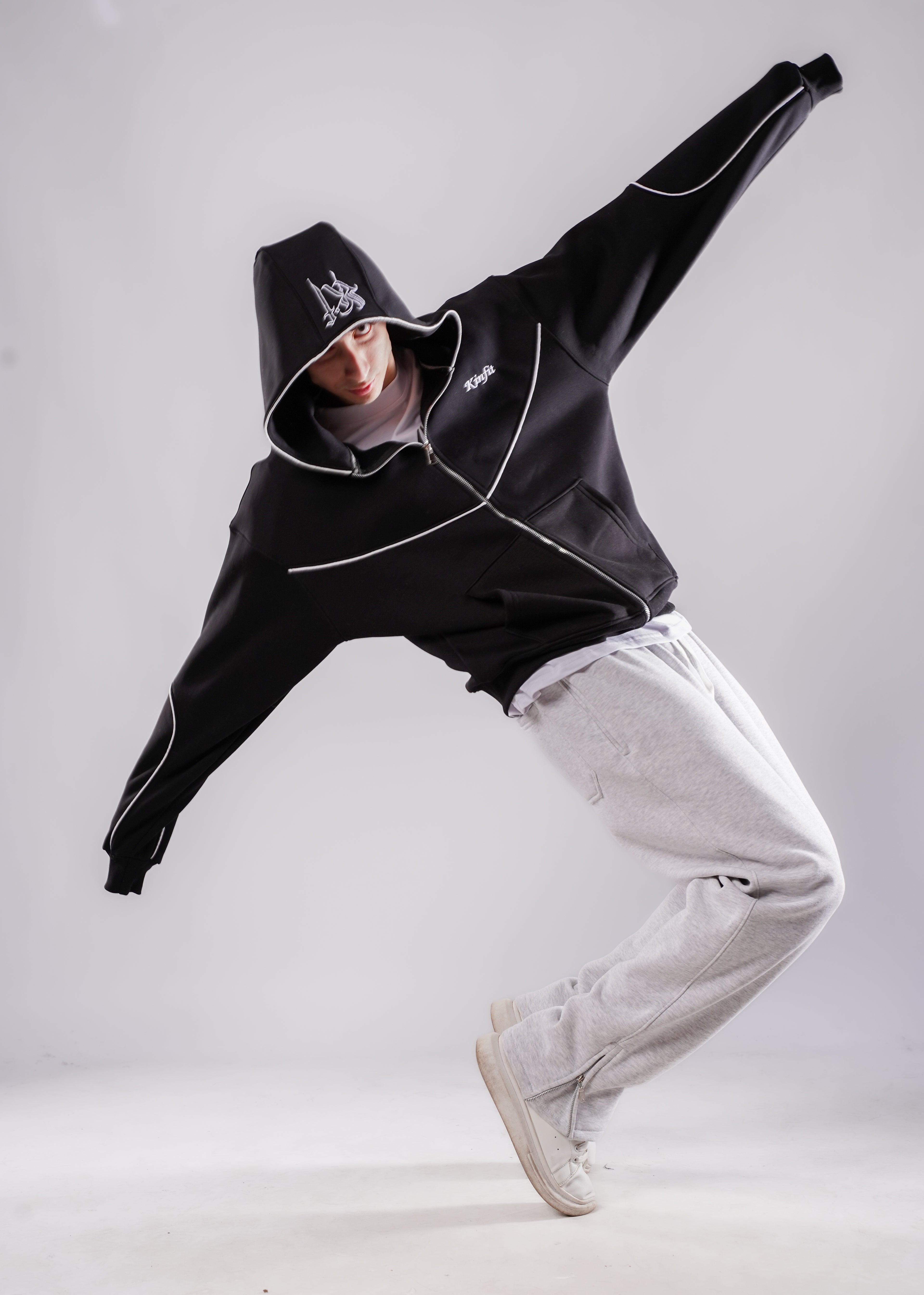 Zipper Hoodie - Black