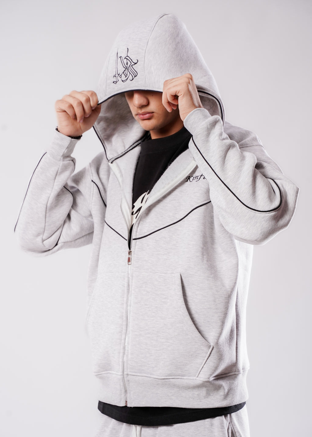 Zipper Hoodie - Gray