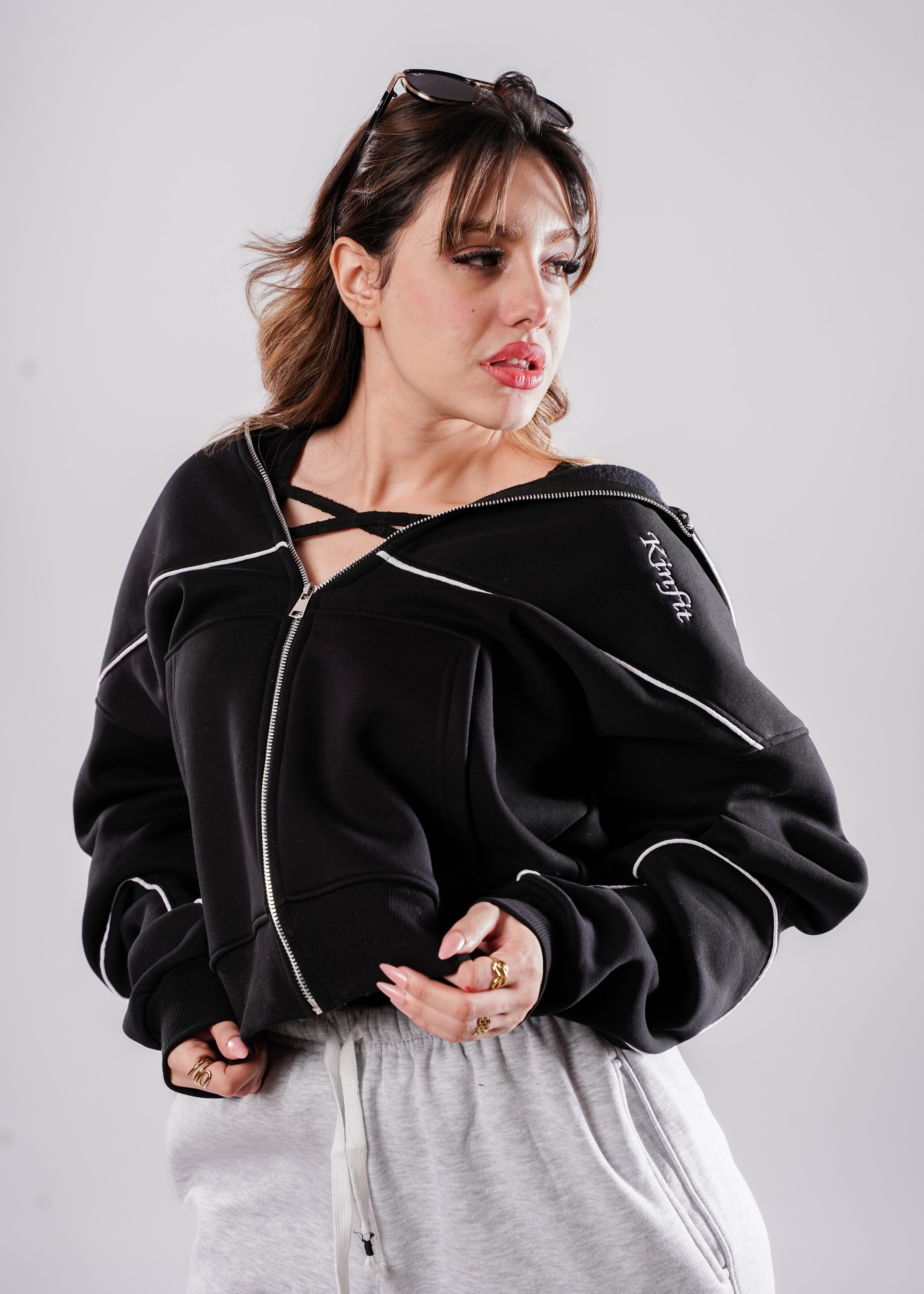 Zipper Hoodie - Black