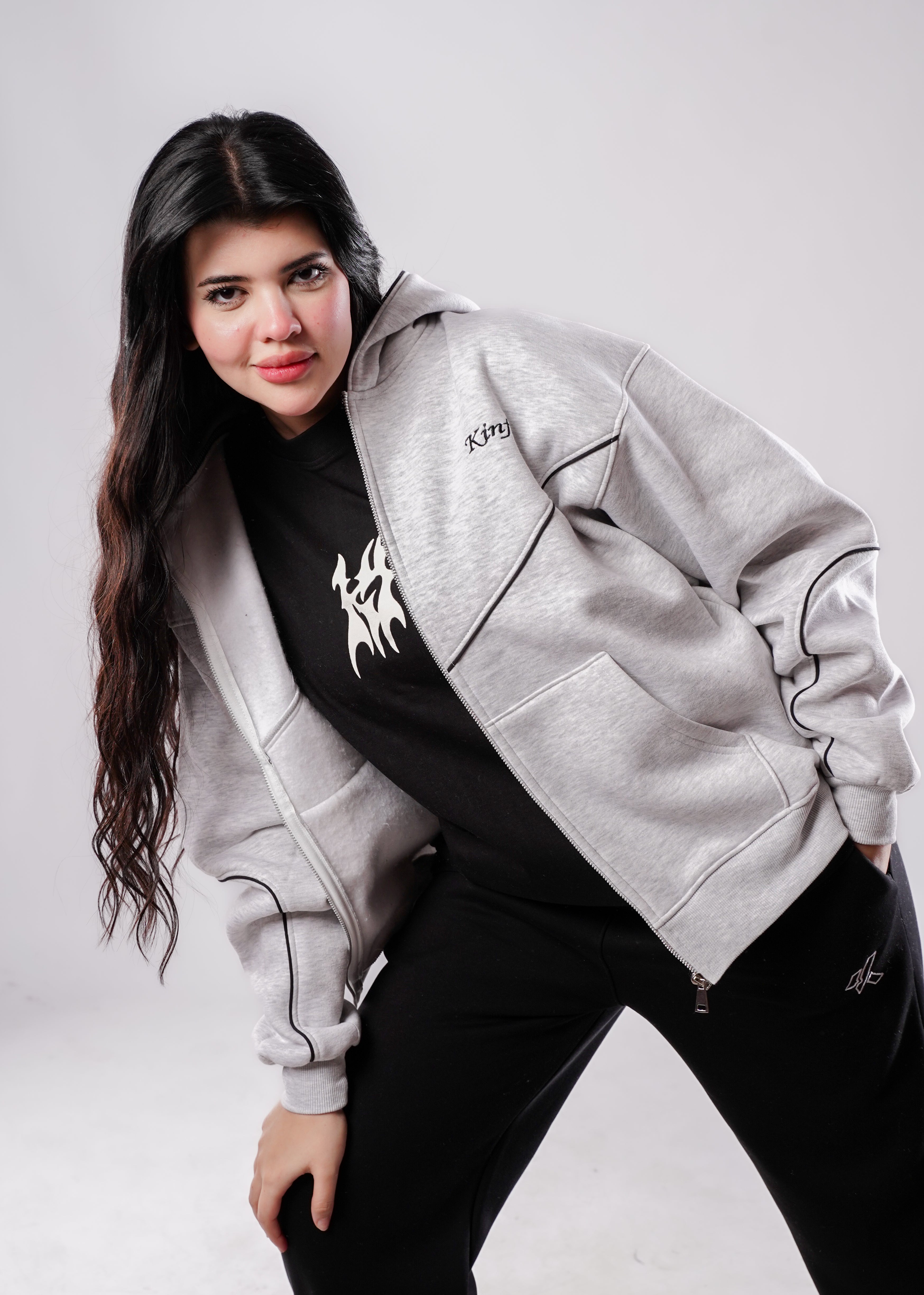 Zipper Hoodie - Gray