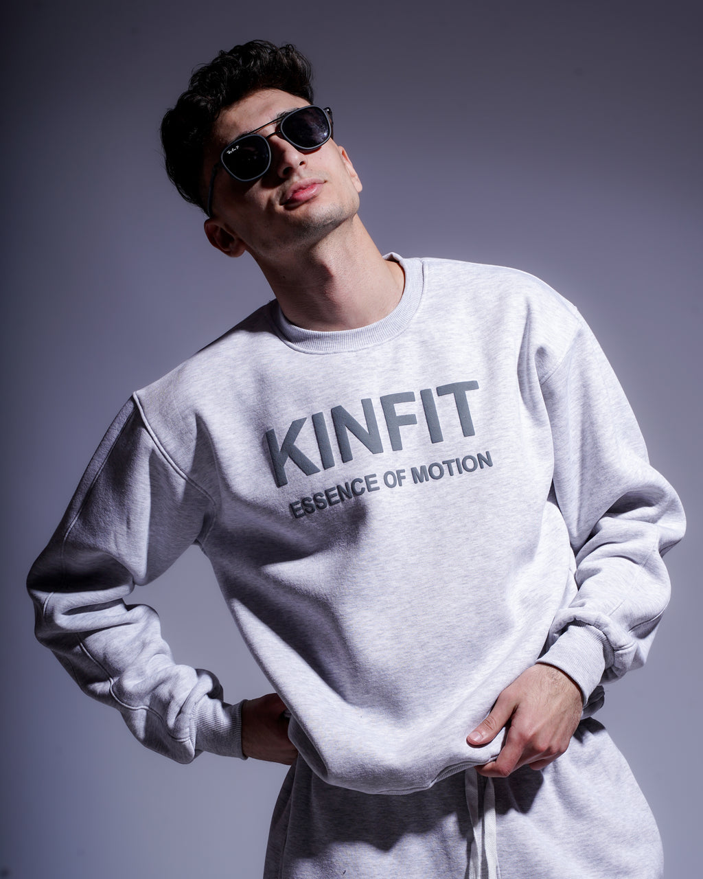 Round foam print Hoodie - Gray