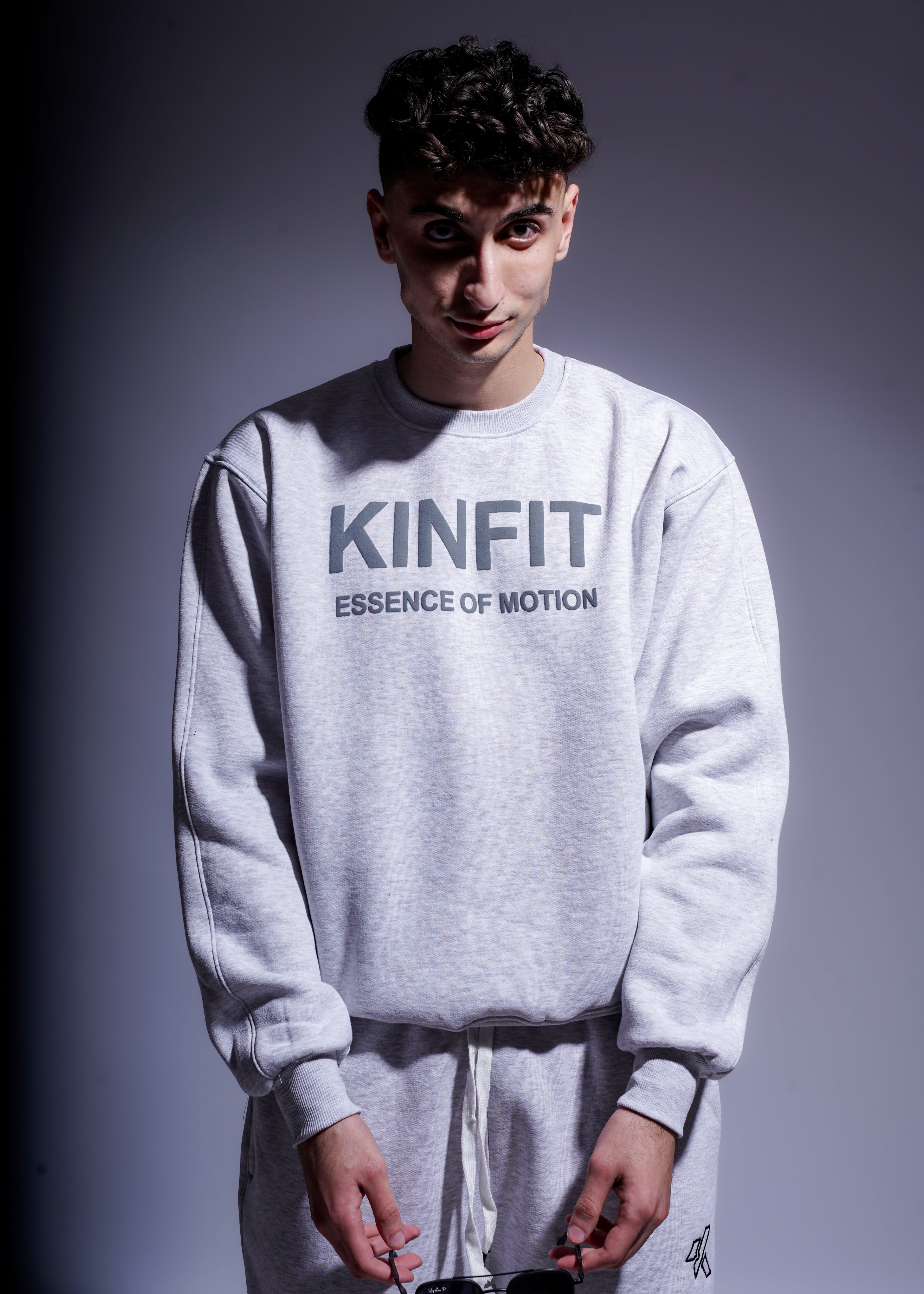 Round foam print Hoodie - Gray