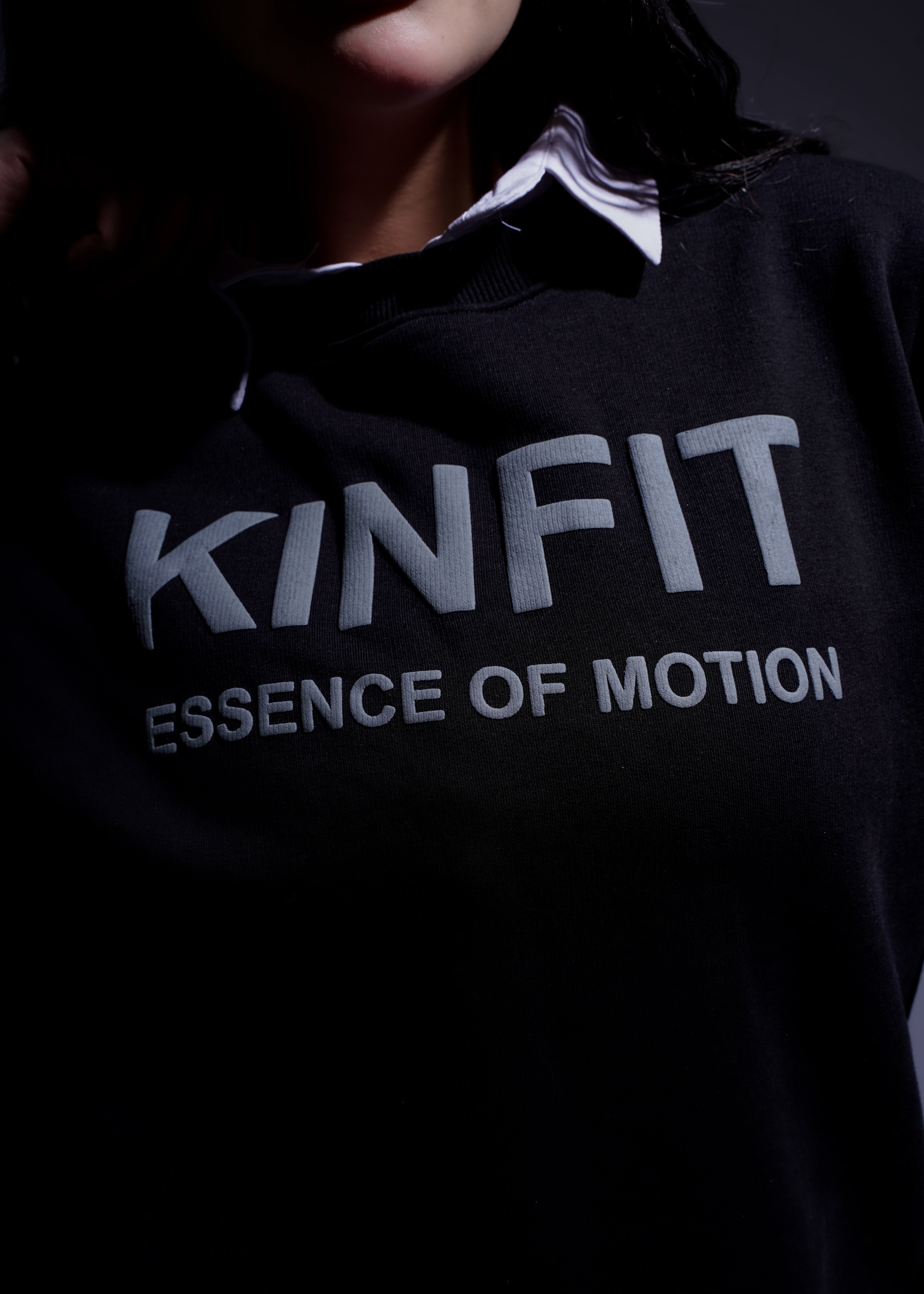 Round foam print Hoodie -Black