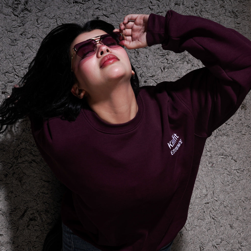 Round Hoodie - burgendy