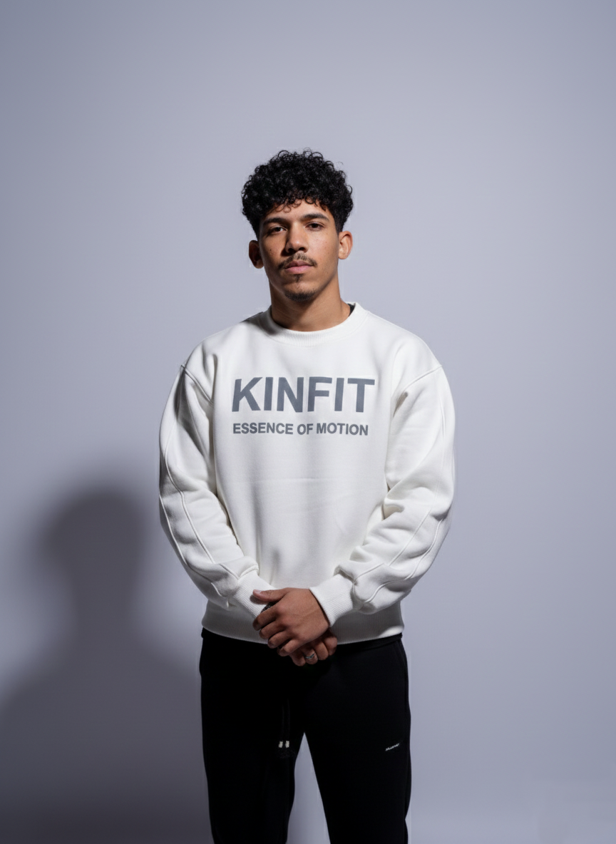 Round foam print Hoodie - White