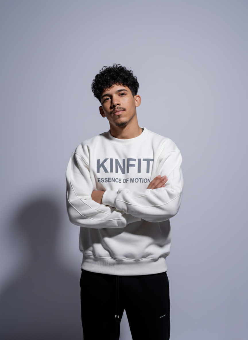 Round foam print Hoodie - White