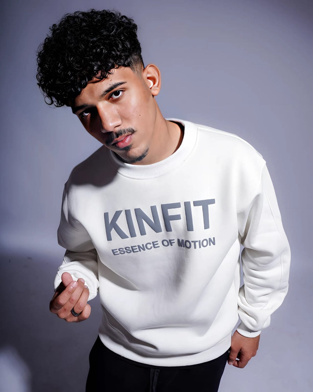 Round foam print Hoodie - White