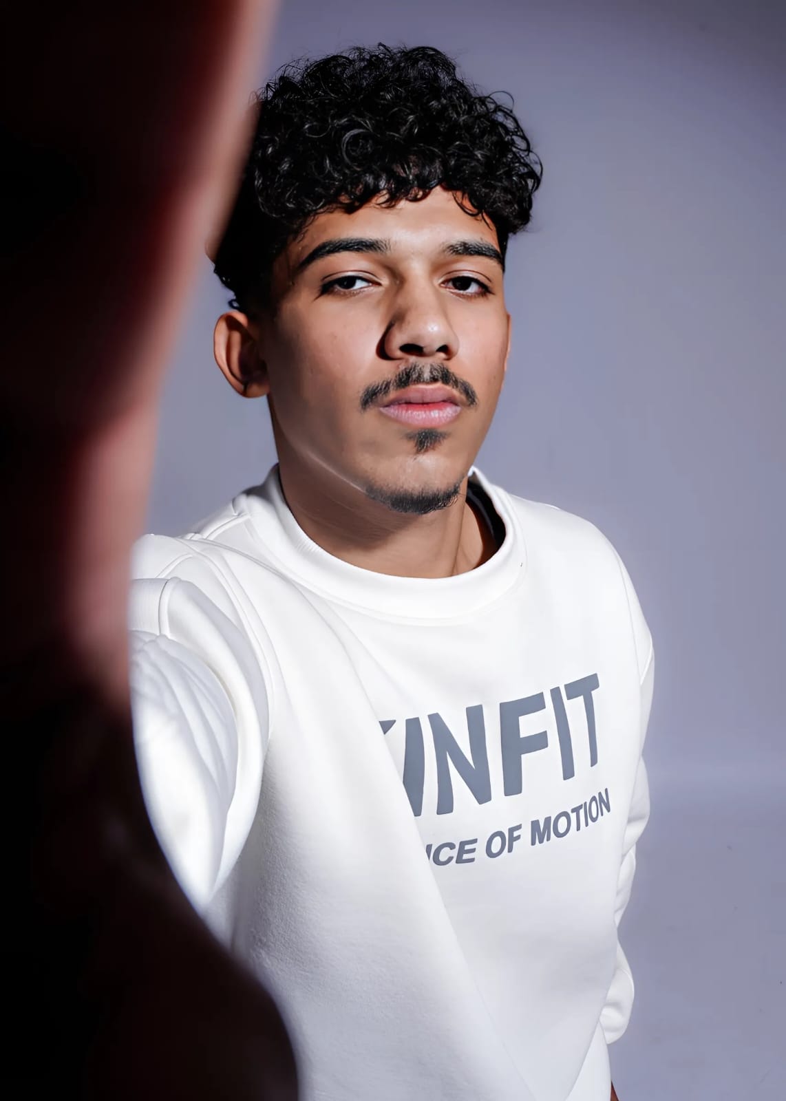 Round foam print Hoodie - White