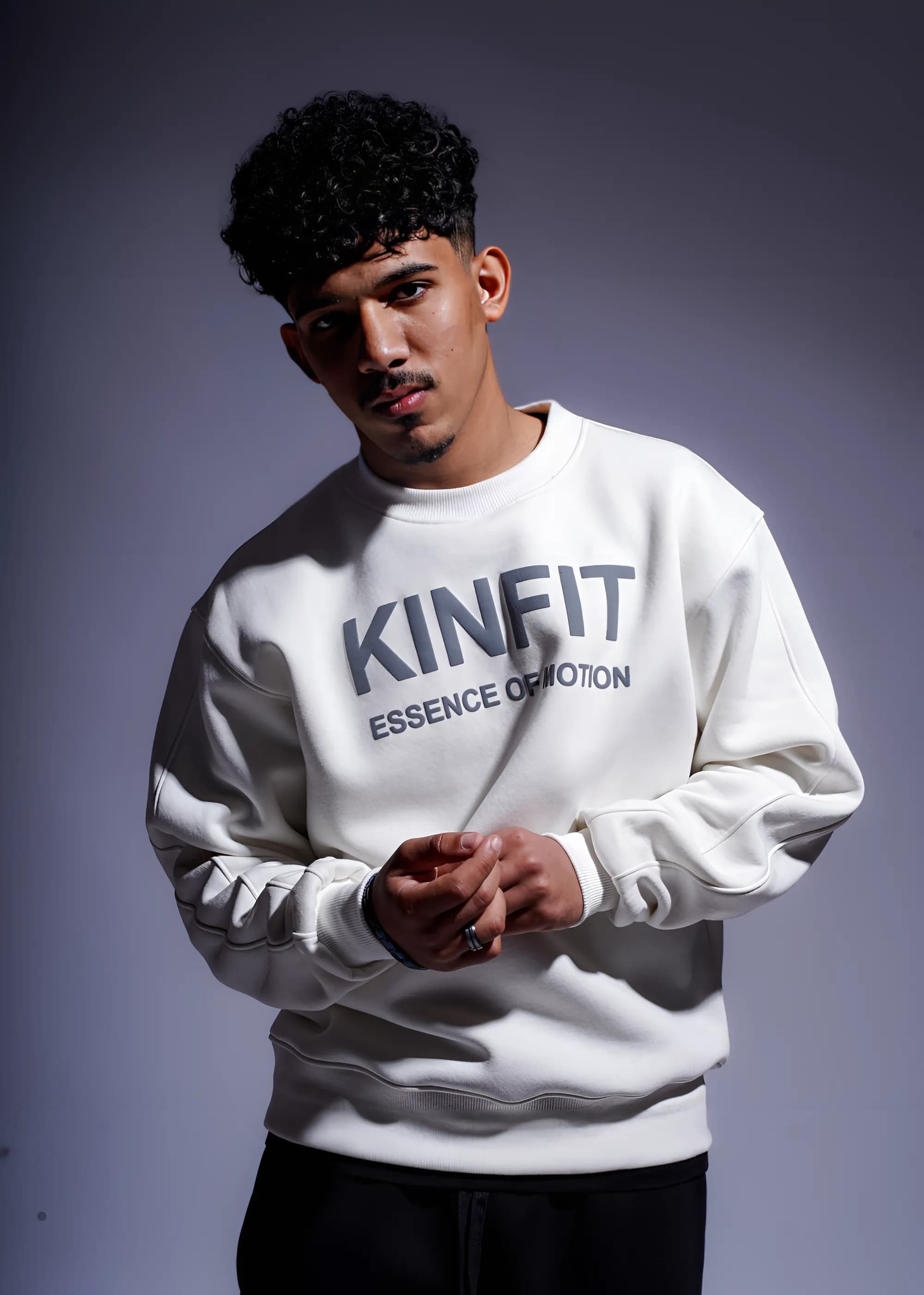 Round foam print Hoodie - White